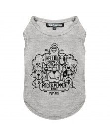 T-Shirt Doodle Gris pour chiens - Milk&Pepper