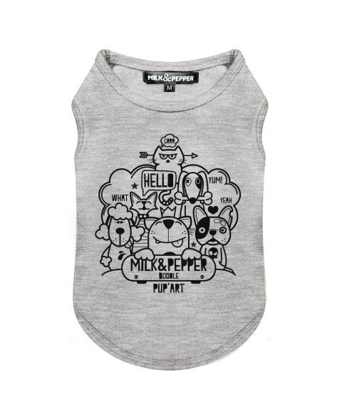 Grey Doodle T-Shirt for Dogs - Milk&Pepper