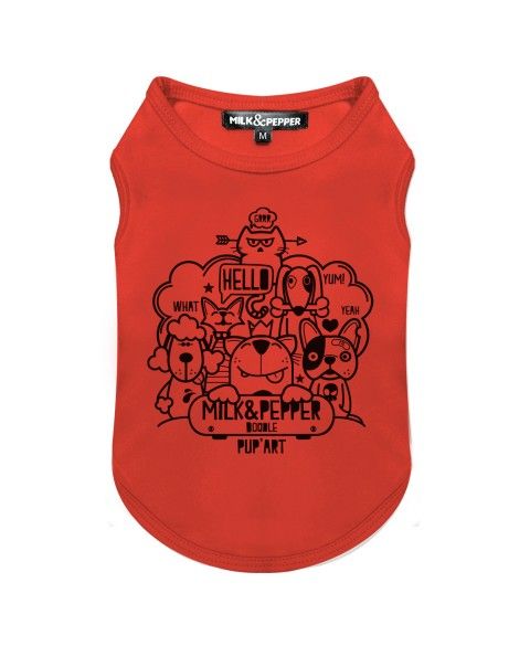 Doodle Orange T-Shirt for Dogs - Milk&Pepper