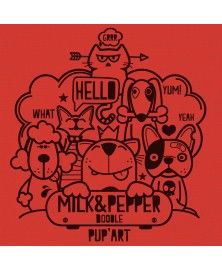 T-Shirt Doodle Orange pour chiens - Milk&Pepper