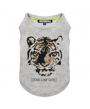 Grey T-Shirt Tiger for dogs - Milk&Pepper