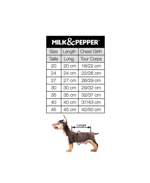 Guide des tailles pour chien - Milk&Pepper