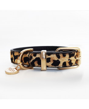 Leopard leather dog collar - Milk&Pepper
