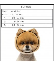 Guide des tailles bonnets pour chiens Milk&Pepper