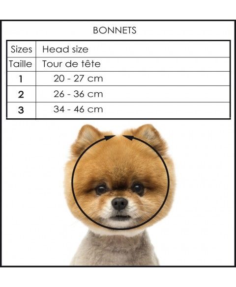 Guide des tailles bonnets pour chiens - Milk&Pepper